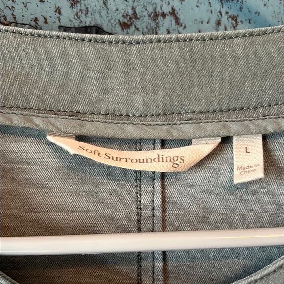 Soft Surroundings Green Utility Jacket Lightweight Cotton - Picture 4 of 5